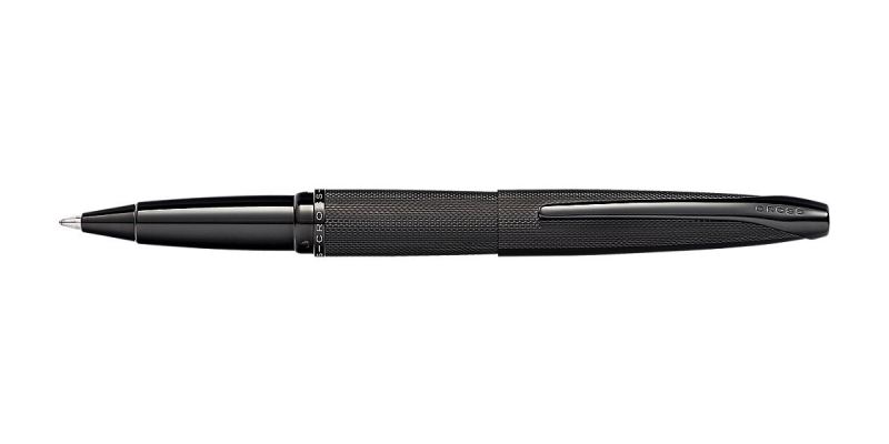 Cross ATX Brushed Black PVD Diamond Pattern Rollerball Pen | 885-41 | Pen Place