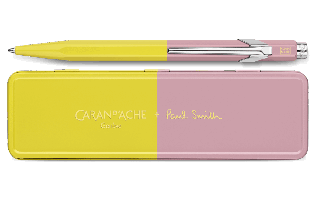 Caran d'Ache 849 Paul Smith Chartreuse Yellow and Rose Pink Ballpoint Pen