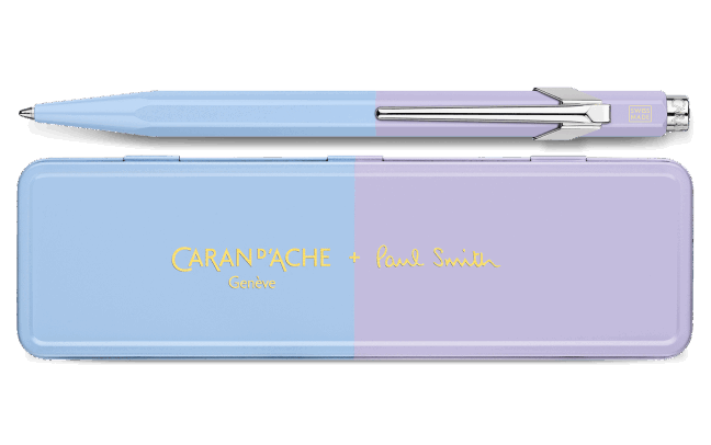 Caran d'Ache 849 Paul Smith Sky Blue and Lavender Purple Ballpoint Pen