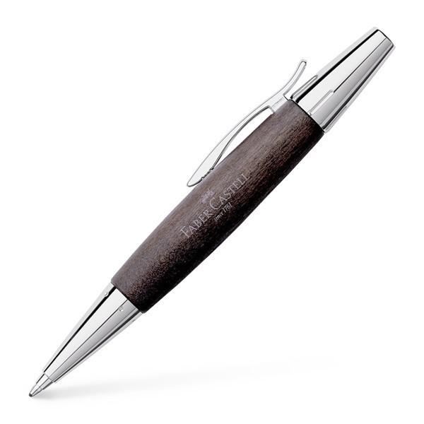 Faber-Castell Emotion Wood and Polished Chrome Black Ballpoint Pen | 148383 | Pen Place