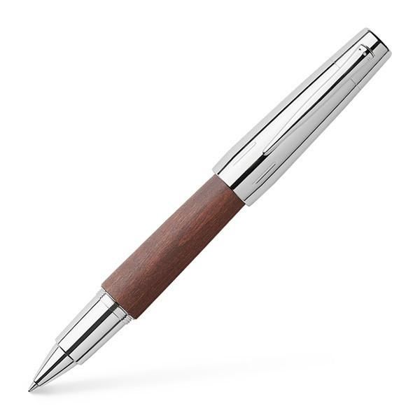 Faber-Castell Emotion Wood and Polished Chrome Dark Brown Rollerball Pen | 148215 | Pen Place
