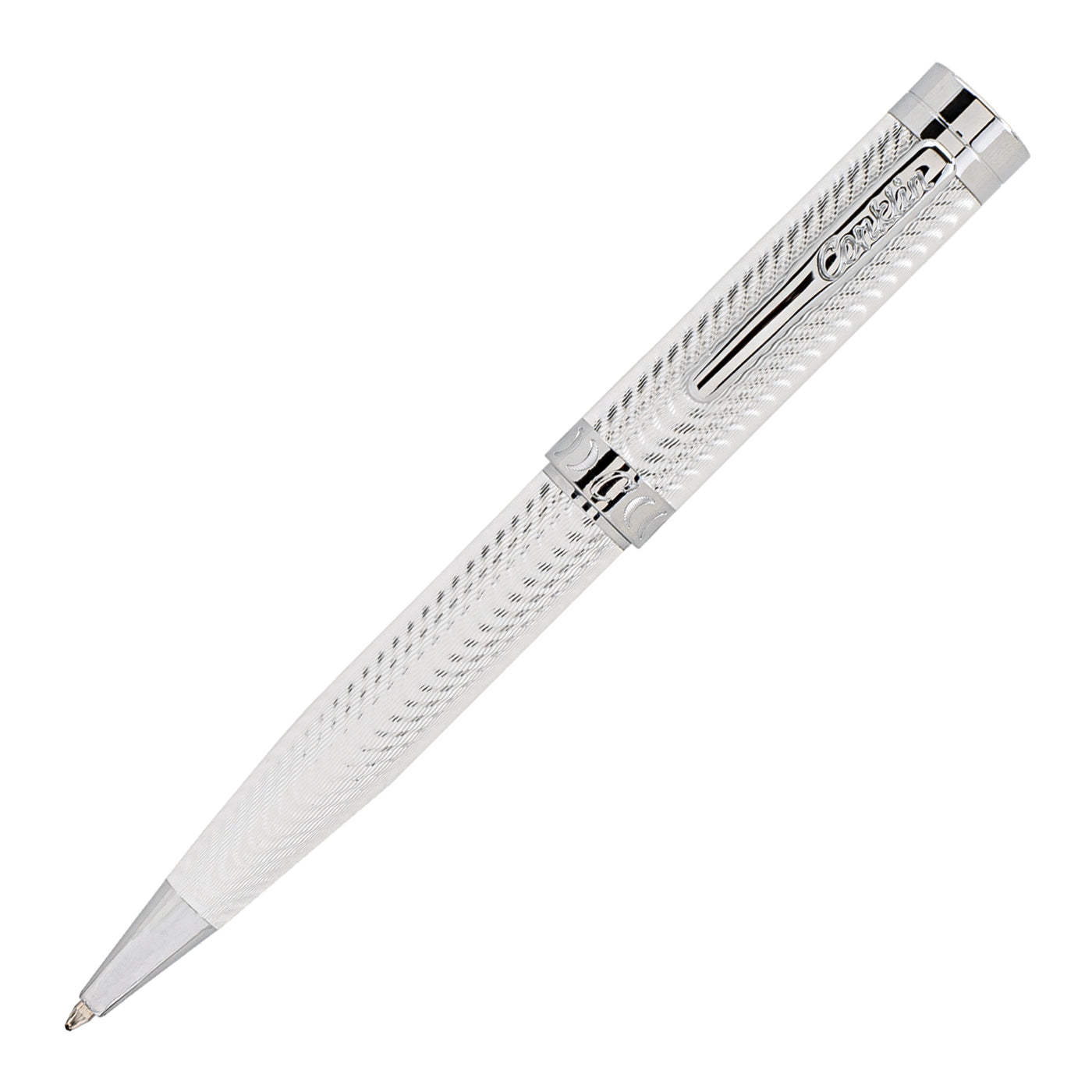 Conklin Herringbone Signature Silver Ballpoint Pen