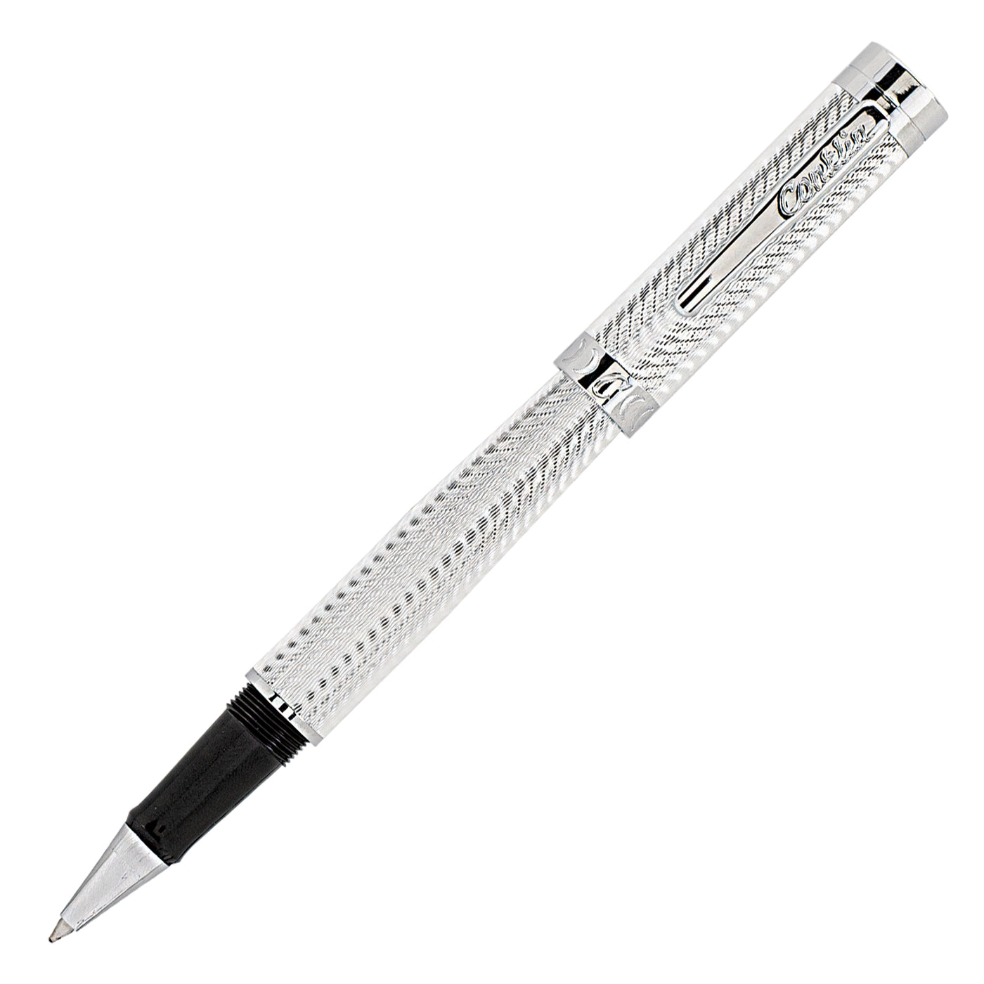 Conklin Herringbone Signature Silver Rollerball Pen