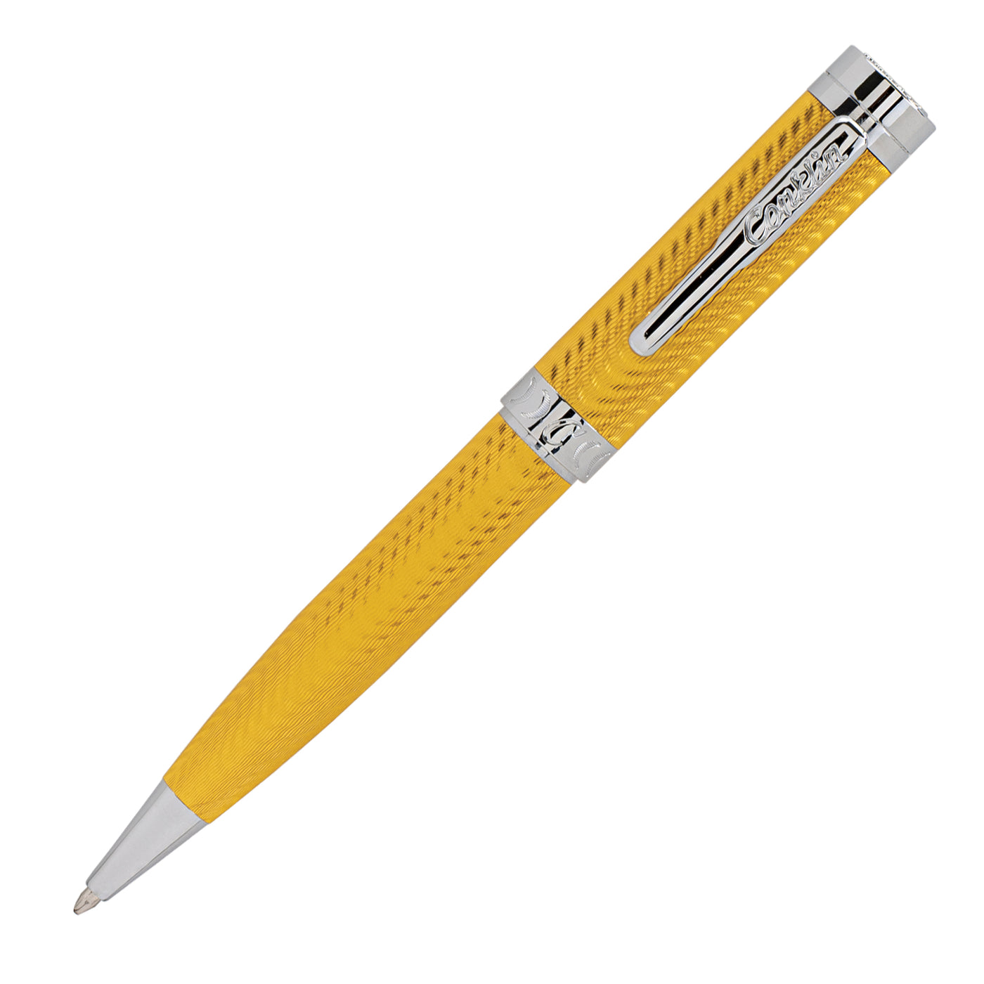 Conklin Herringbone Signature Yellow Ballpoint Pen