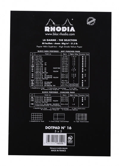 Rhodia No. 16 A5 Notepad - Black, Dotpad