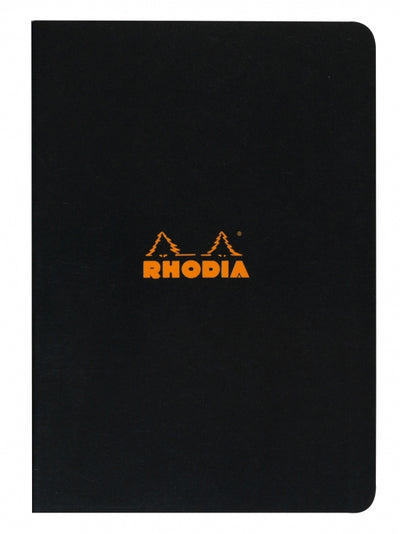 Rhodia A4 Side Staple Notebook - Black, Lined