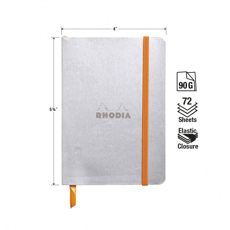 Rhodia A6 Softcover Notebook - Silver, Lined
