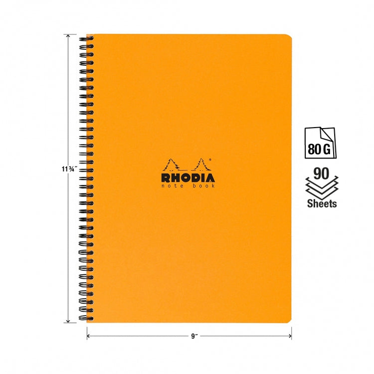 Rhodia A4 Wirebound Notebook - Orange, Graph with Margins