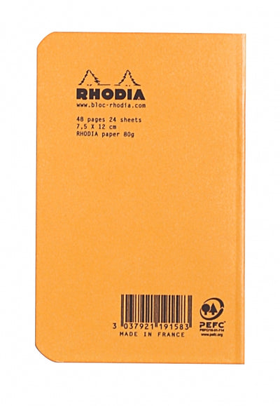 Rhodia Side Staple Pocket Notebook - Orange, Graph