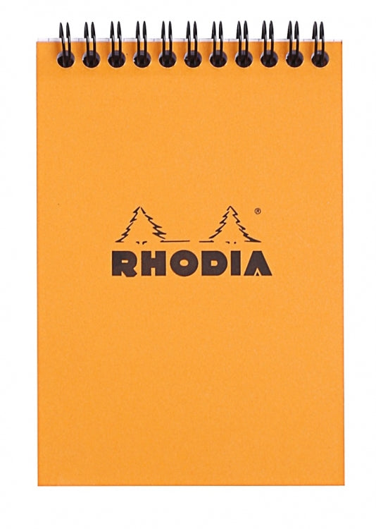 Rhodia No. 13 A6 Spiralbound Notepad - Orange, Graph
