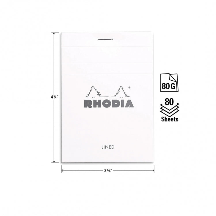 Rhodia No. 12 Passport Notepad - Ice White, Lined