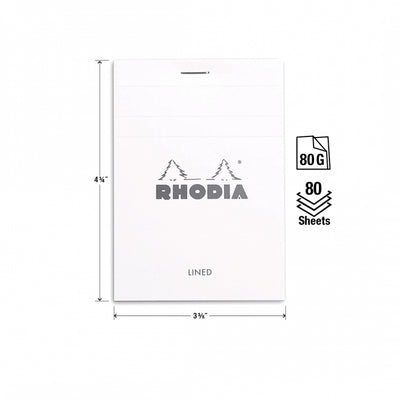 Rhodia No. 12 Passport Notepad - Ice White, Lined