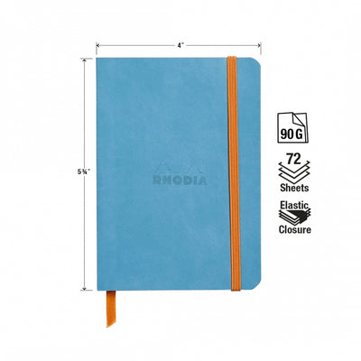 Rhodia A6 Softcover Notebook - Turquoise, Lined