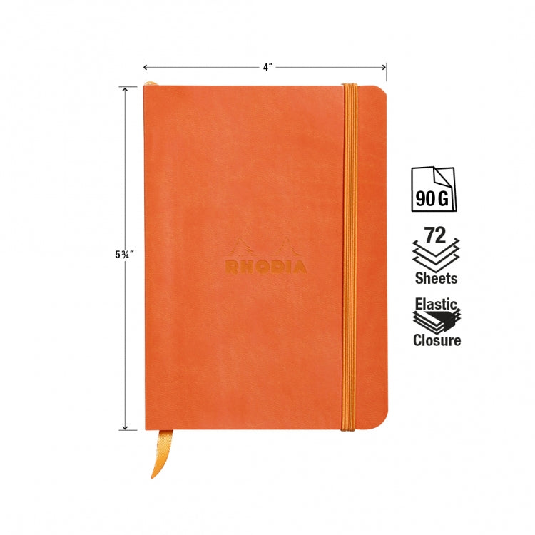 Rhodia A6 Softcover Notebook - Tangerine, Lined