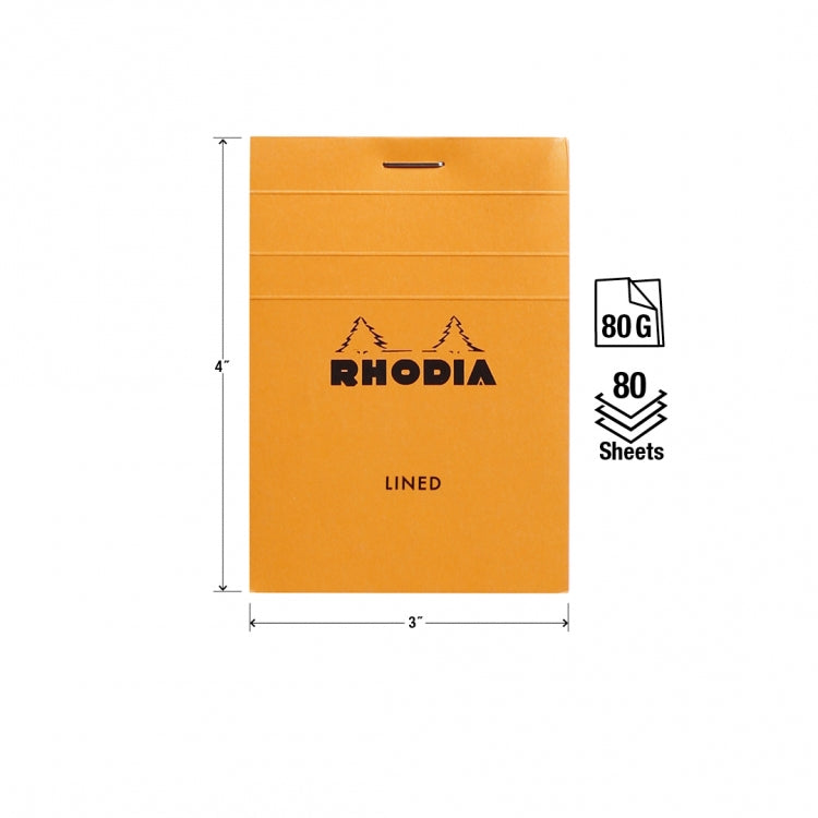 Rhodia No. 11 Pocket Notepad - Orange, Lined
