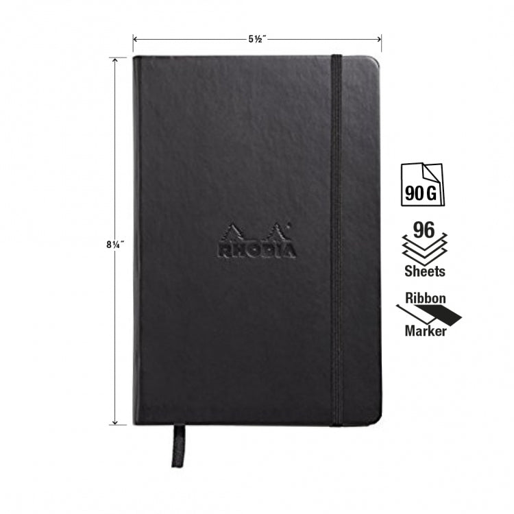 Rhodia A5 Hardcover Webnotebooks - Black, Lined