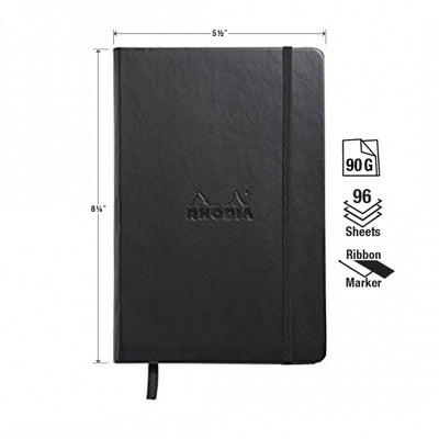 Rhodia A5 Hardcover Webnotebooks - Black, Lined
