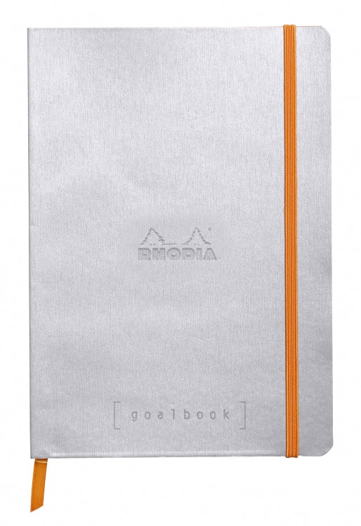 Rhodia A5 Softcover Goalbook - Silver, Dot Grid