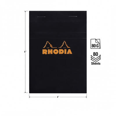 Rhodia No. 13 A6 Notepad - Black, Graph