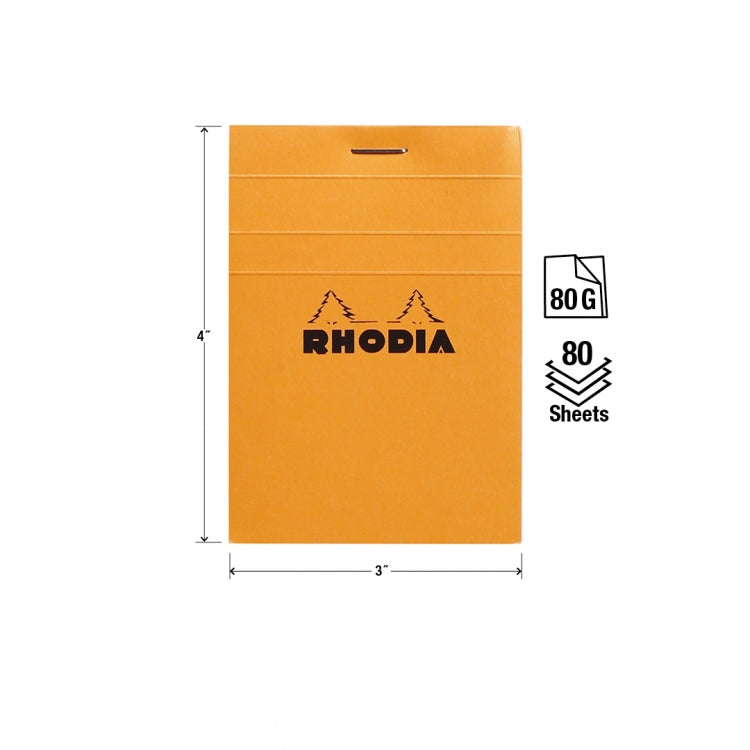 Rhodia No. 11 Pocket Notepad - Orange, Graph