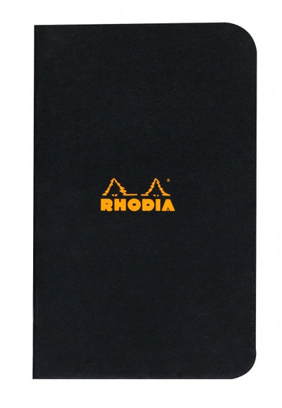 Rhodia Side Staple Pocket Notebook - Black, Graph