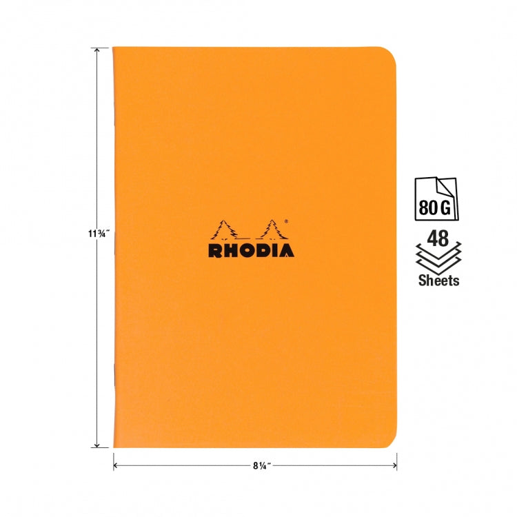 Rhodia A4 Side Staple Notebook - Orange, Lined