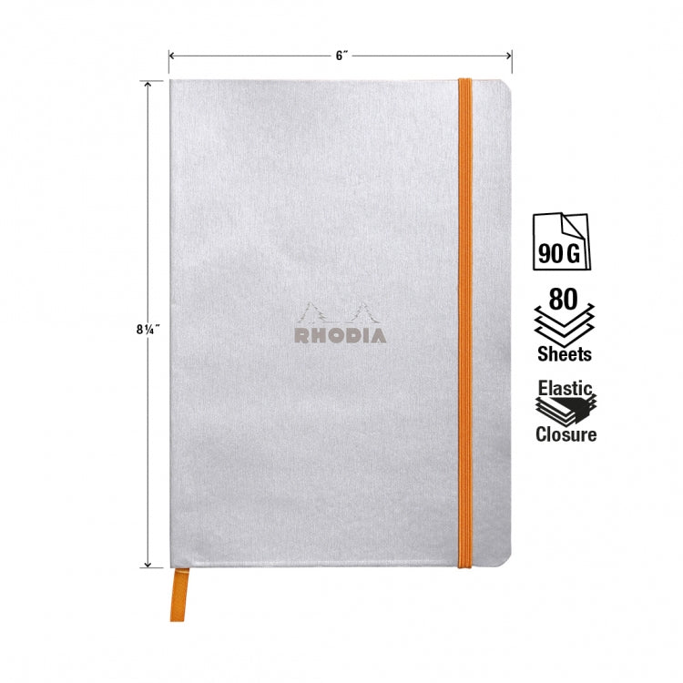 Rhodia A5 Softcover Notebook - Silver, Lined