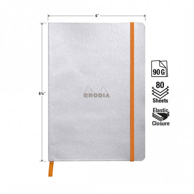 Rhodia A5 Softcover Notebook - Silver, Lined