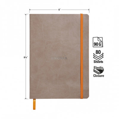 Rhodia A5 Softcover Notebook - Taupe, Lined
