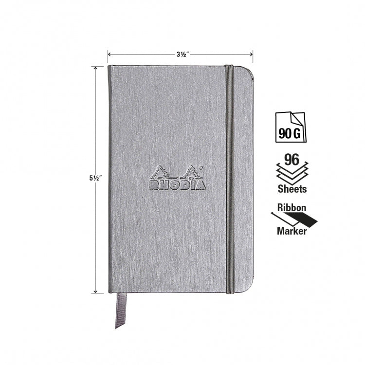 Rhodia Pocket Hardcover Webnotebooks - Silver, Lined