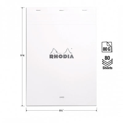 Rhodia No. 18 A4 Notepad - Ice White, Lined