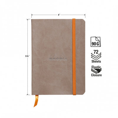 Rhodia A6 Softcover Notebook - Taupe, Lined
