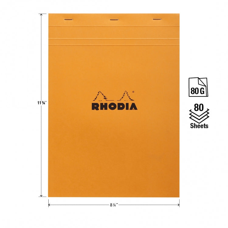 Rhodia No. 18 A4 Notepad - Orange, Graph