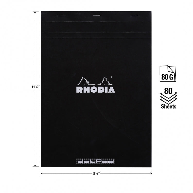 Rhodia No. 18 A4 Notepad - Black, Dot Grid