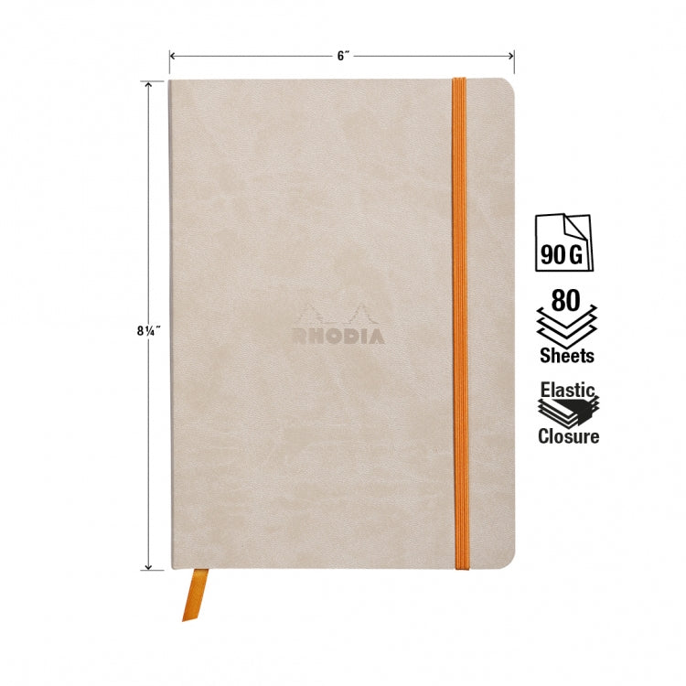 Rhodia A5 Softcover Notebook - Beige, Lined