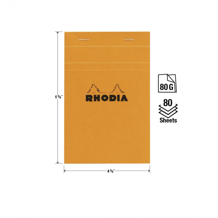 Rhodia No. 14 Notepad - Orange, Graph