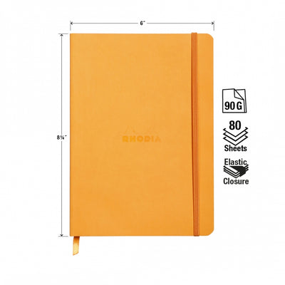 Rhodia A5 Softcover Notebook - Orange, Lined