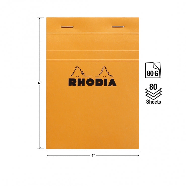 Rhodia No. 13 A6 Notepad - Orange, Graph