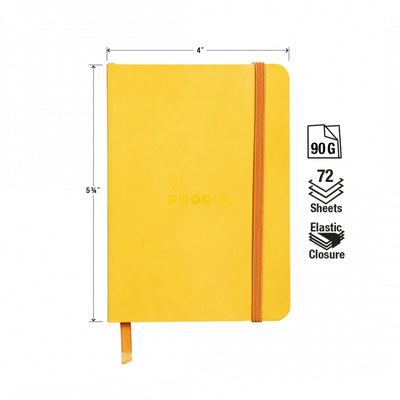 Rhodia A6 Softcover Notebook - Yellow, Lined