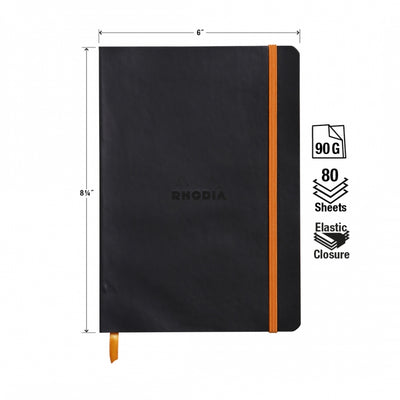 Rhodia A5 Softcover Notebook - Black, Lined