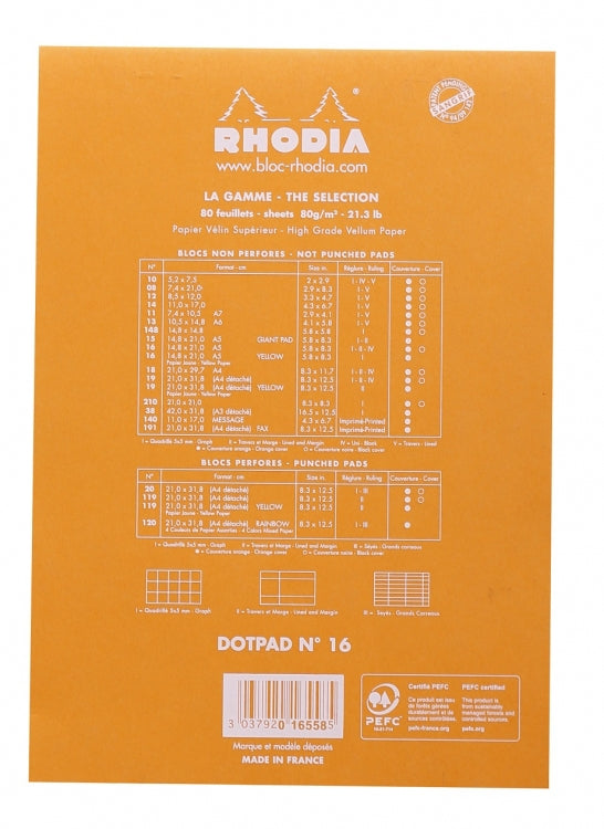 Rhodia No. 16 A5 Notepad - Orange, Dotpad