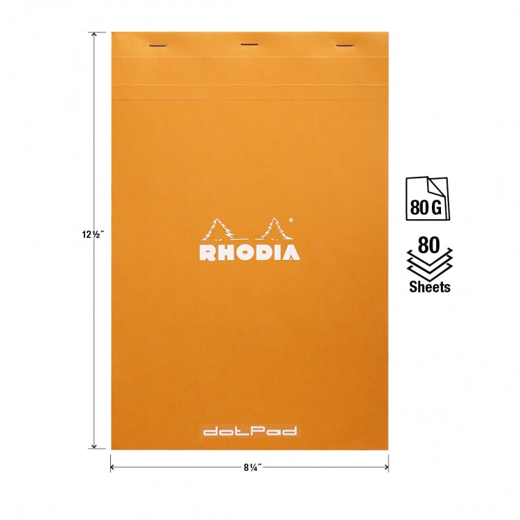 Rhodia No. 19 A4+ Notepad - Orange, Dot Grid