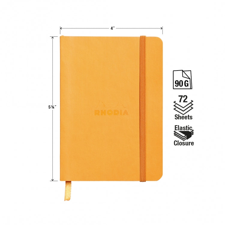 Rhodia A6 Softcover Notebooks - Orange, Lined