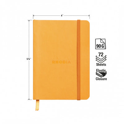 Rhodia A6 Softcover Notebooks - Orange, Lined