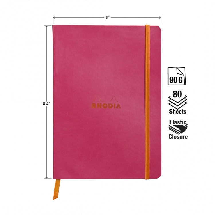 Rhodia A5 Softcover Notebook - Raspberry, Lined