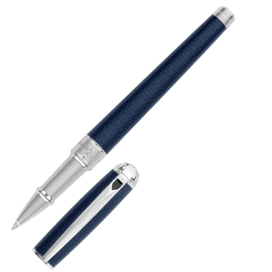 ST Dupont Line D Medium Guilloche Blue Rollerball Pen | 412104M | Pen Place