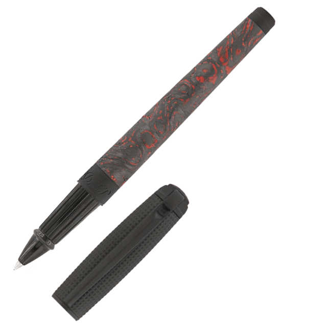 ST Dupont Line D Carbon Collection Fiery Lava Rollerball Pen