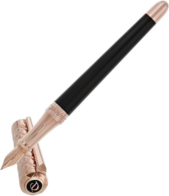 ST Dupont Liberte Pink Gold & Black Fountain Pen | Pen Store | Pen Place