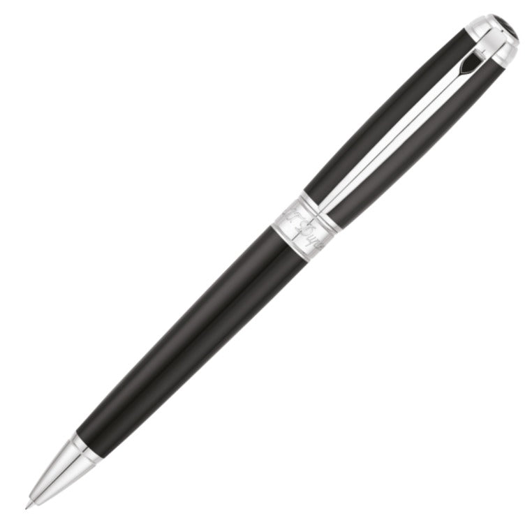 ST Dupont Line D Medium Black & Chrome Ballpoint Pen | 415100M | Pen Place