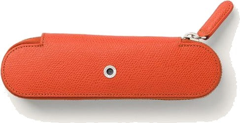 Graf von Faber-Castell Leather Standard case for 2 pens with zipper Epsom, Burned Orange | 118876 | Pen Place